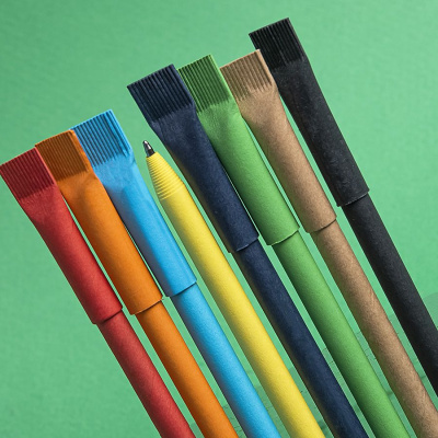 Ручка шариковая N20, желтый, бумага, цвет чернил синий