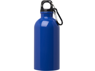 Одностенная бутылка для воды с карабином Oregon, изготовленная из нержавеющей стали, сертифицированной по стандарту RCS, объемом 400 мл - Ярко-синий , размер 400 мл
