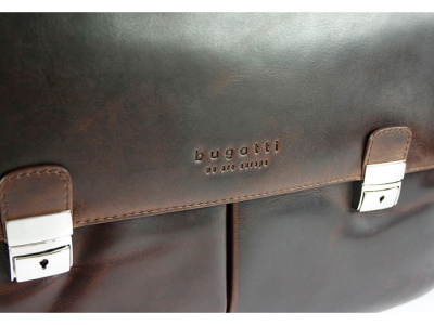 Портфель BUGATTI РОМАНО | ROMANO 15'', коричневый, натуральная воловья кожа, 43х13х32 см