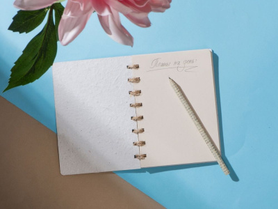 Живой блокнот с семенами цветов, А6, белый , размер A6