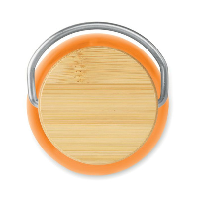 Бутылка 800мл. Бамбуковый топ прозрачно-оранжевый