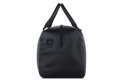 Сумка дорожная BUGATTI КЛАРК | CLARK, чёрная, воловья кожа/полиэстер, 45х20х27,5 см, 24 л