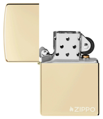 Зажигалка ZIPPO Logo с покрытием Champagne, латунь/сталь, золотистая, глянцевая, 38x13x57 мм