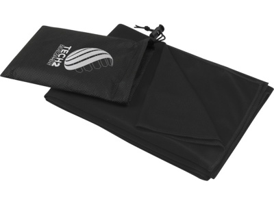 Lucas спортивное полотенце из переработанного полиэстера 50х100 см - сплошной черный , размер M