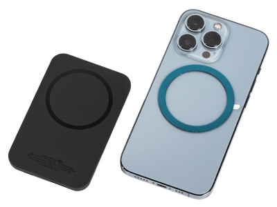 Магнитный беспроводной внешний аккумулятор MagnetIQ, 5000 mah, 10 W, черный (Р)