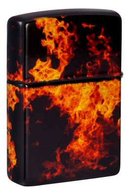 Зажигалка ZIPPO Fusion Inferno Design с покрытием 540 Tumbled Brass, латунь/сталь, разноцветная, 38x13x57 мм