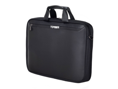 Сумка для ноутбука TORBER ВОЯЖ 15.6'', чёрный, нейлон/микрофибра, 43 х 5 х 29 см, 6л