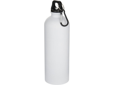 Одностенная бутылка для воды с карабином Oregon/Орегон, изготовленная из нержавеющей стали, сертифицированной по стандарту RCS, объемом 750 мл, белый