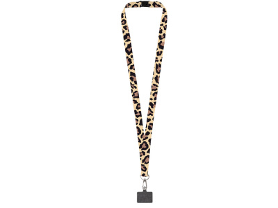 Ланъярд 2 см под сублимацию с трендовым карабином, замком обрыва и большим держателем для телефона из ПЭ, серебристый