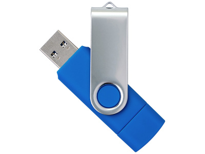USB3.0/USB Type-C флешка на 16 Гб Квебек C, синий , размер 16ГБ