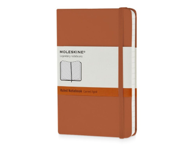 Записная книжка Moleskine Classic (в линейку) в твердой обложке, Pocket (9x14см), оранжевый коралл , размер A6