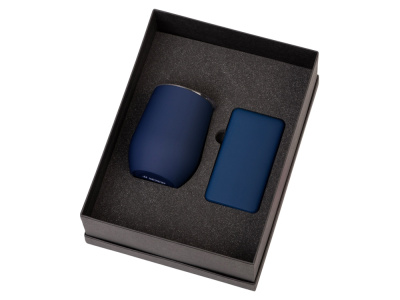 Подарочный набор с термокружкой и повербанком С1, 5000 mAh, темно-синий , размер 5000 mAh
