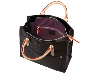 Сумка-портфель женская BUGATTI ЭЛЛА | ELLA, тёмно-коричневая, полиуретан, 30х11,5х28 см