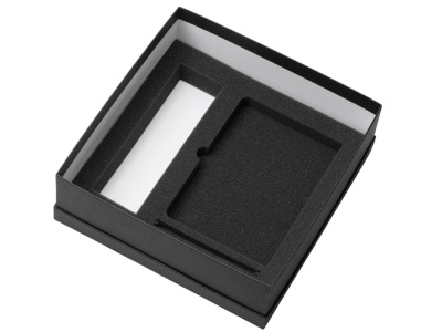 Подарочный набор с блокнотом С3, металлической ручкой и термосом, черный , размер магнитная обложка