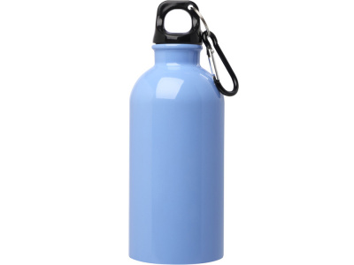 Одностенная бутылка для воды с карабином Oregon, изготовленная из нержавеющей стали, сертифицированной по стандарту RCS, объемом 400 мл - Cloud Blue , размер 400 мл