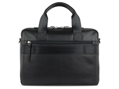 Портфель мужской BUGATTI КОМЕТА | COMET, чёрный, воловья кожа/полиэстер, 37х6х27 см
