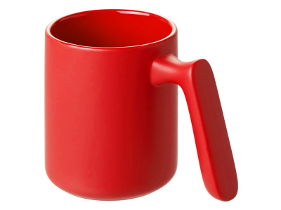 Кружка матовая с прямой ручкой Axio, 360 мл, красный