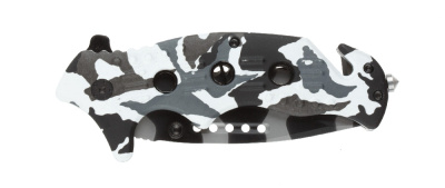 Нож складной Stinger, 95 мм (чёрно-серый), материал рукояти: алюминий (чёрно-белый камуфляж)