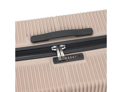 Чемодан TORBER ЭЛЬТОН, песочный, ABS-пластик, 41 х 28 х 68 см, 64 л , размер M