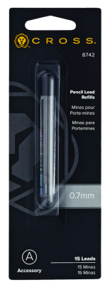 Грифели Cross для механических карандашей без кассеты 0.7мм (15 шт); блистер