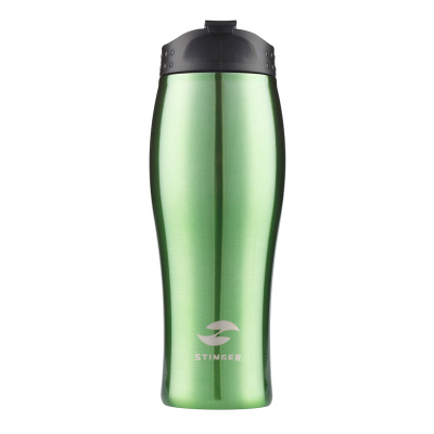 Термокружка Stinger, 0,4 л, сталь/пластик, зеленый глянцевый, 6,5х22,3 см