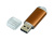 Флешка промо прямоугольной формы  c прозрачным колпачком, 64 Гб, коричневый , размер 64ГБ