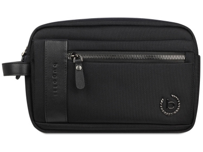 Несессер мужской BUGATTI НЕРО | NERO, чёрный, нейлон 1680D/кожа, 24х7,5х16 см