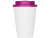 Пластиковый стакан Take away с двойными стенками и крышкой с силиконовым клапаном, 350 мл, белый/фуксия
