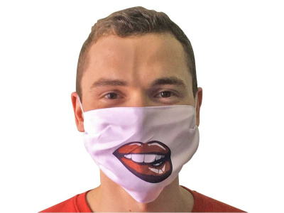 Маска для лица многоразовая для сублимации, размер M-L, белый , размер M-L