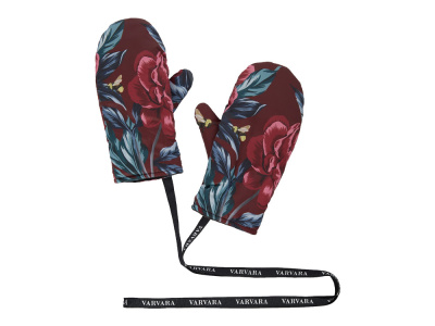 Варежки Русские сезоны, бордо. Varvara , размер С лого