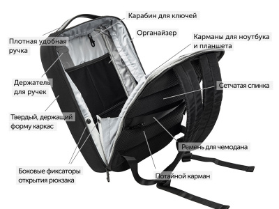 Рюкзак Toff для ноутбука 15,6'', черный (Р)