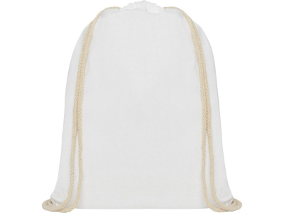 Рюкзак со шнурком Oregon хлопка плотностью 140 г/м2, белый