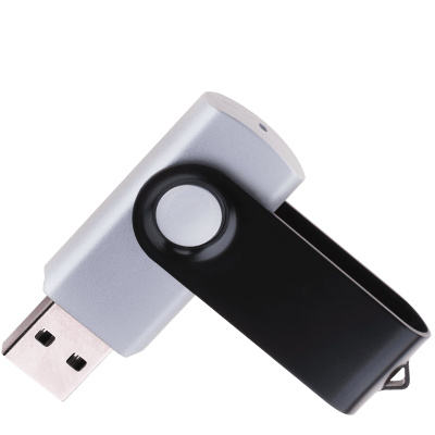 Флешка TWIST COLOR MIX Серебристая с черным 4016.06.08.32ГБ3.0