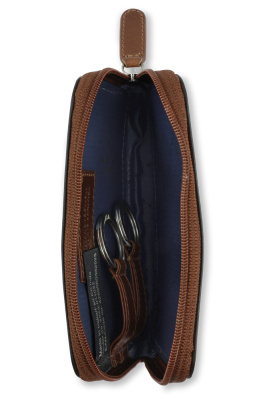 Ключница BUGATTI АРИСТОКРАТ | NOBILE, коричневое, воловья кожа/полиэстер, 11,5х1,5х7 см