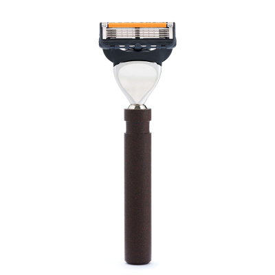 Бритвенный набор IL Ceppo: станок, помазок, подставка, чаша, алюминий/никелированная латунь, FUSION, натуральный ворс барсука BEST BADGER