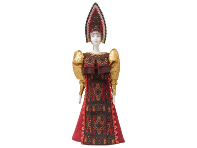 Подарочный набор: кукла фарфоровая, чай Малина с мятой, красный