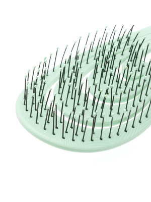 Щетка Dewal Beauty серия "Ocean wave", продувная, с нейлоновым штифтом, форма волна, зеленая