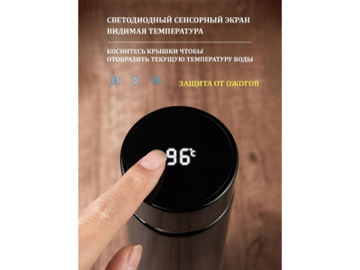 Термос с индикатором температуры LEMARK (Чёрный)