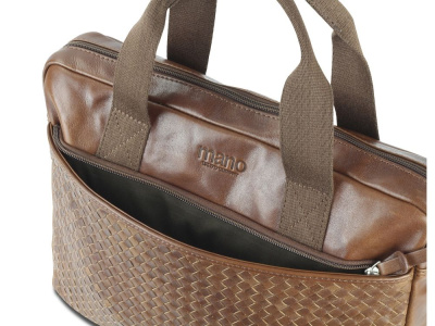 Сумка Mano Don Luca, натуральная кожа в коньячном цвете, 37 х 27 х 6 см