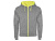 Толстовка на молнии Fuji, серый меланж/неоновый желтый , размер L
