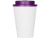 Пластиковый стакан Take away с двойными стенками и крышкой с силиконовым клапаном, 350 мл, белый/фиолетовый