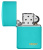Зажигалка ZIPPO Classic с покрытием Flat Turquoise, латунь/сталь, бирюзовая, глянцевая, 38x13x57 мм