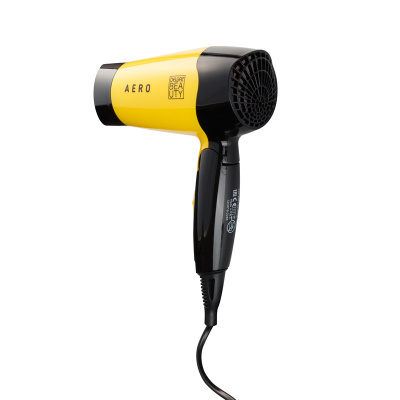 Фен DEWAL BEAUTY Aero Yellow, дорожный, жёлтый, 1400 Вт, 1 насадка
