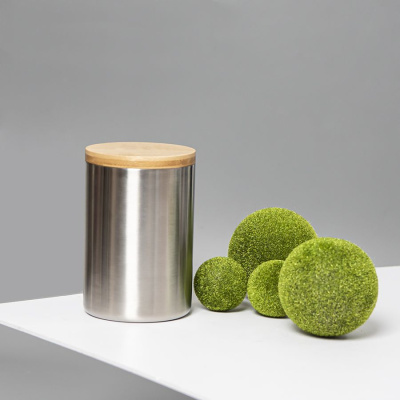 Термокружка BAMBOO с крышкой, 350мл. серебристый, нержавеющая сталь, бамбук