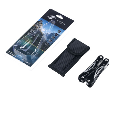 Мультитул Stinger, 104x45 мм, 13 функций,сталь/алюминий, серебристо-чёрный, в нейлоновом чехле