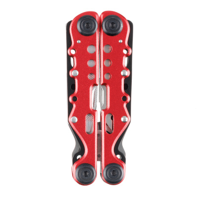 Мультитул Stinger, 105x40 мм, 13 функций, сталь, красно-серебристый, в комплекте нейлоновый чехол