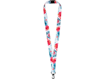 Ланъярд 2 см под сублимацию с карабином и замком обрыва, черный