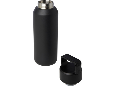 Бутылка для воды с вакуумной изоляцией Astra/Астра объемом 600 мл из меди и переработанной нержавеющей стали, сертифицированной по стандарту RCS, черный