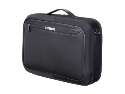 Сумка для ноутбука TORBER ВОЯЖ 15.6'', чёрный, нейлон/микрофибра, 44 х 10 х 32 см, 12л