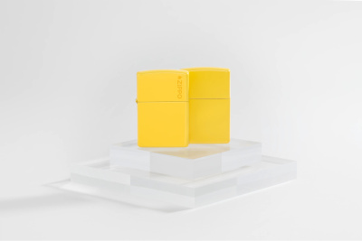 Зажигалка ZIPPO Logo с покрытием Sunflower, латунь/сталь, желтая, глянцевая, 38x13x57 мм